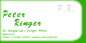 peter ringer business card